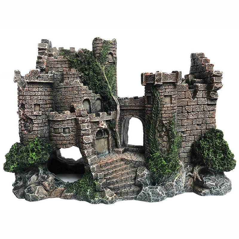 SLOCME Aquarium Ornaments Resin Castle Decorations - Fish Tank Supplies Accessories, Eco-Friendly Fish Tank Castle Aquarium Ornament - Image 1
